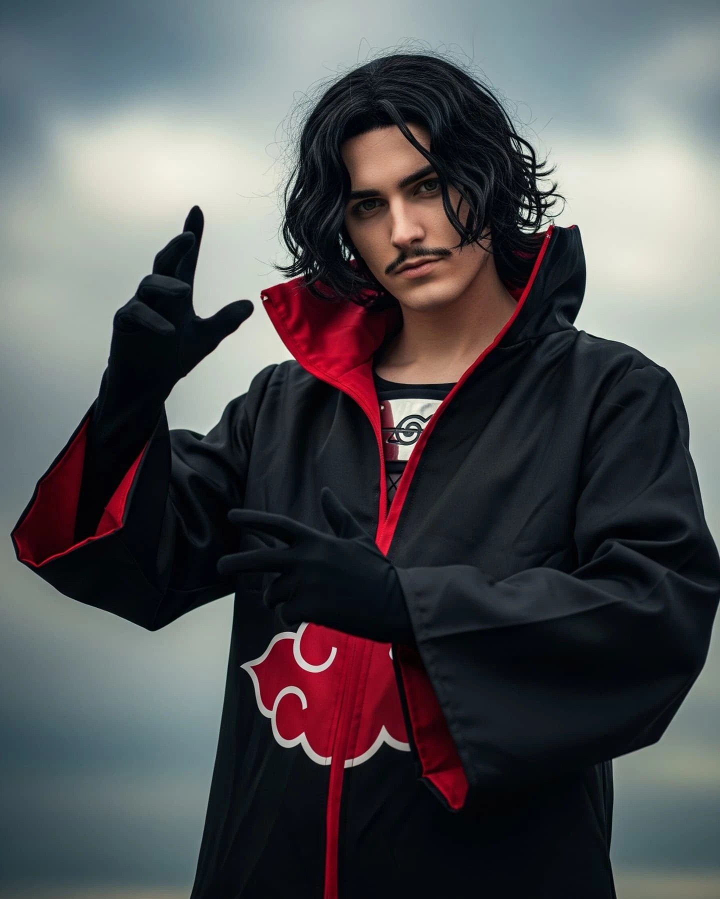Red Cloud Ninja Robe Portrait AI image prompt