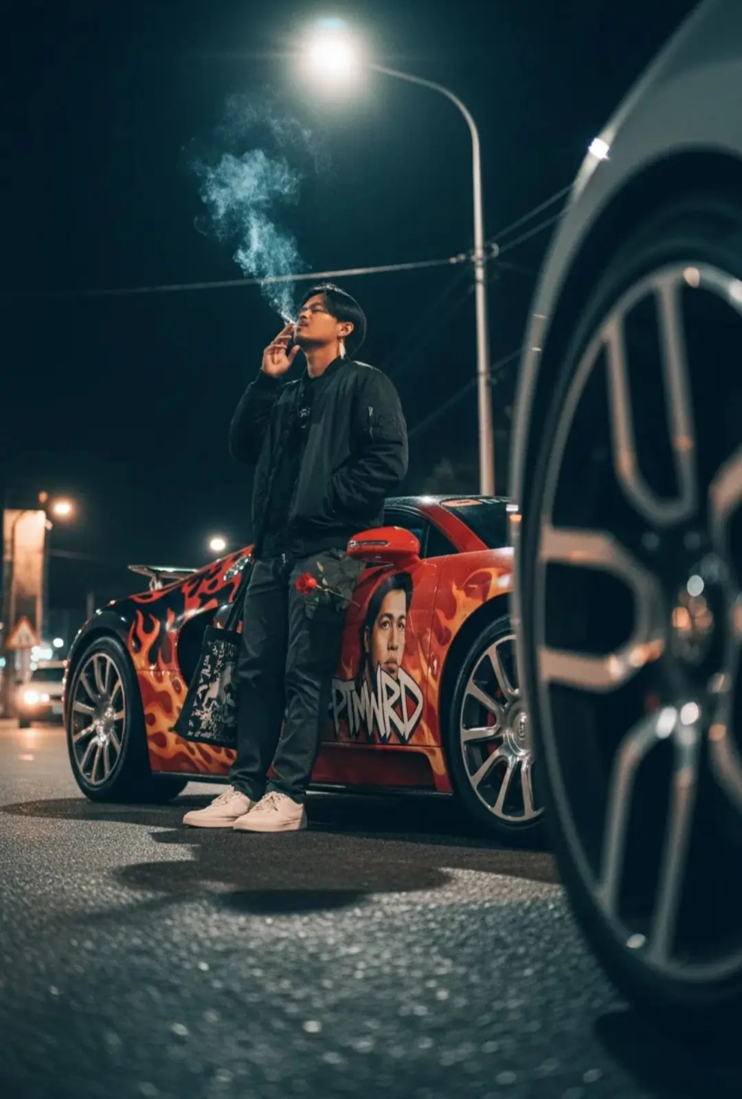 Street Racing Night Portrait AI image prompt
