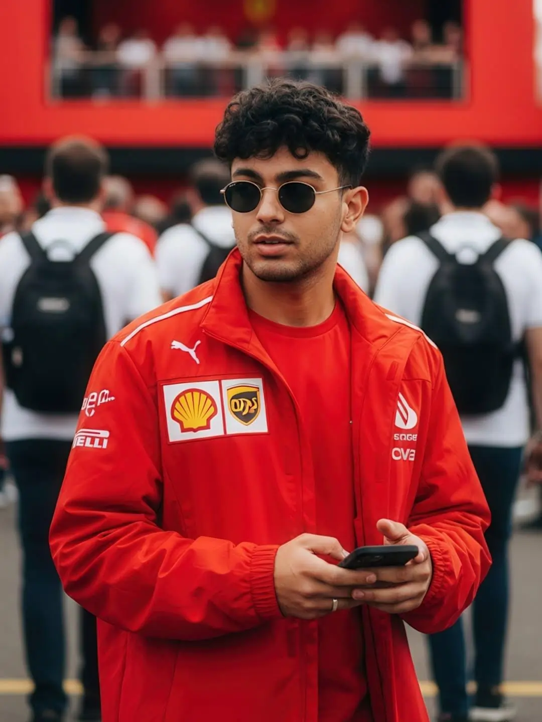 Pit Lane Racer Portrait AI image prompt