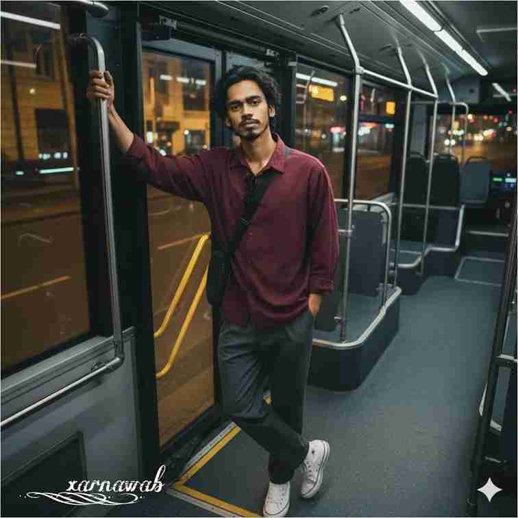 Bus Door Travel Portrait AI image prompt