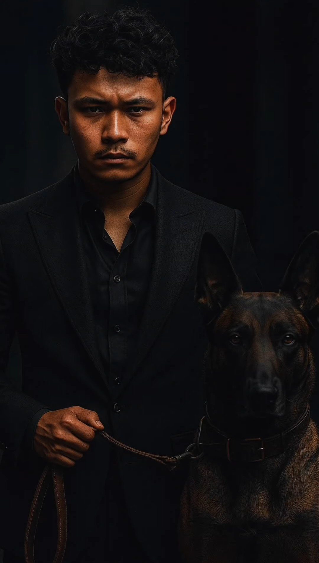 Mafia Boss with Dog Portrait AI image prompt