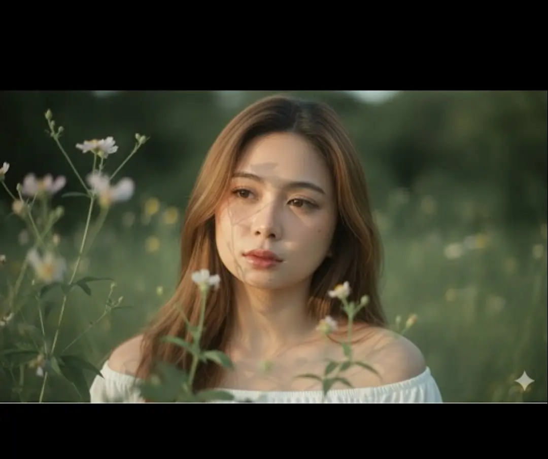 White Off-Shoulder Portrait AI image prompt