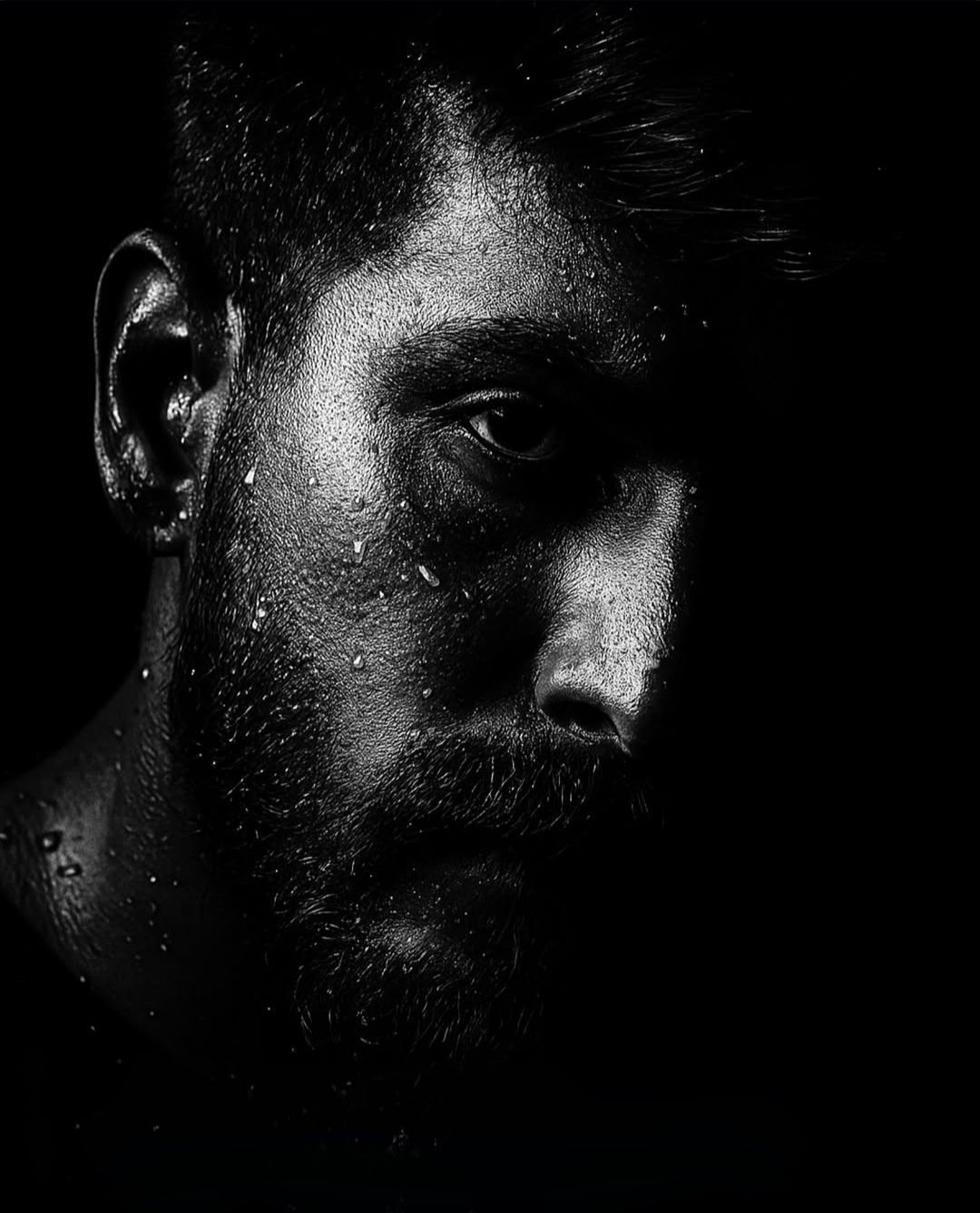 Underwater Black and White Close-Up AI image prompt