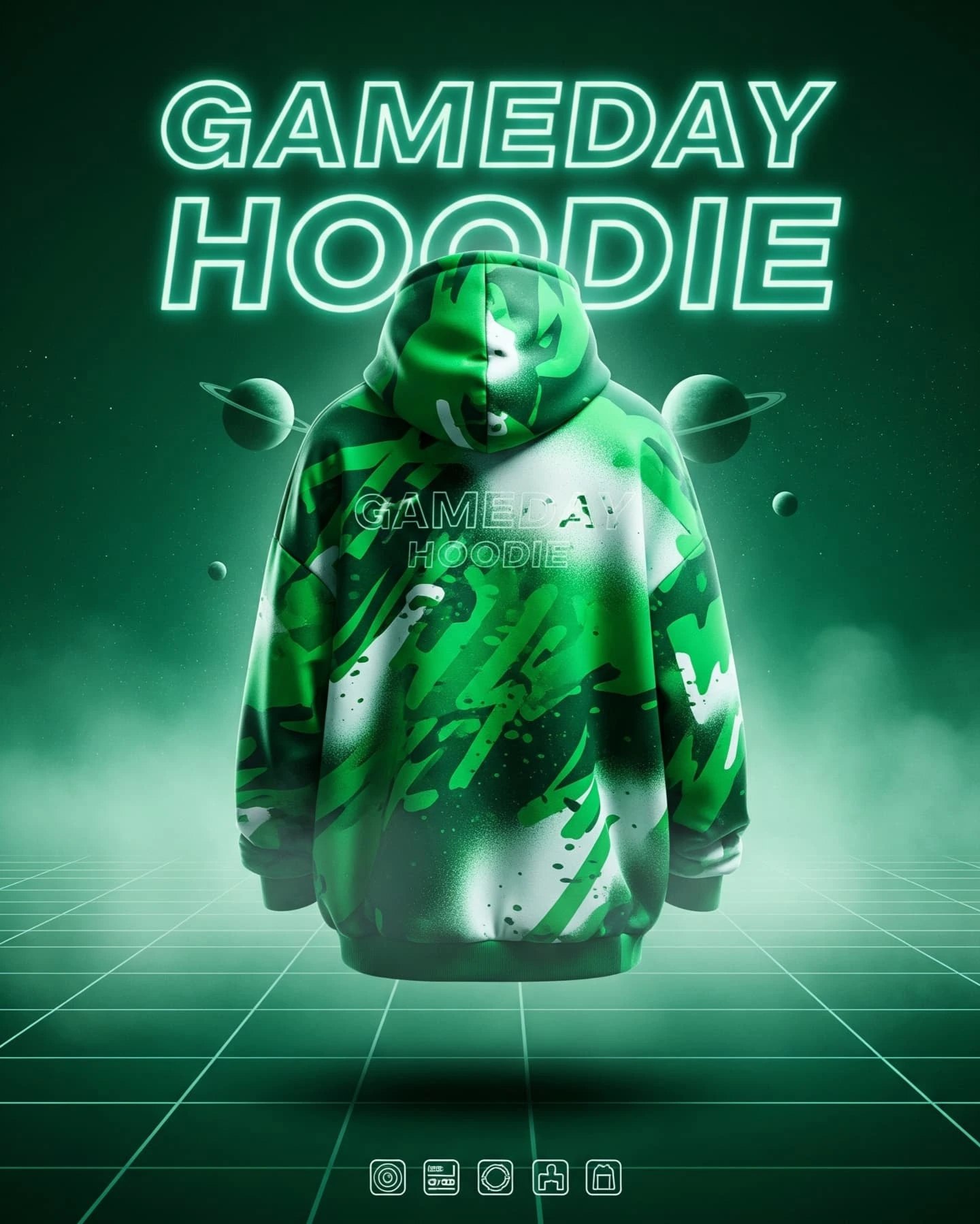 Game Day Hoodie Poster AI image prompt