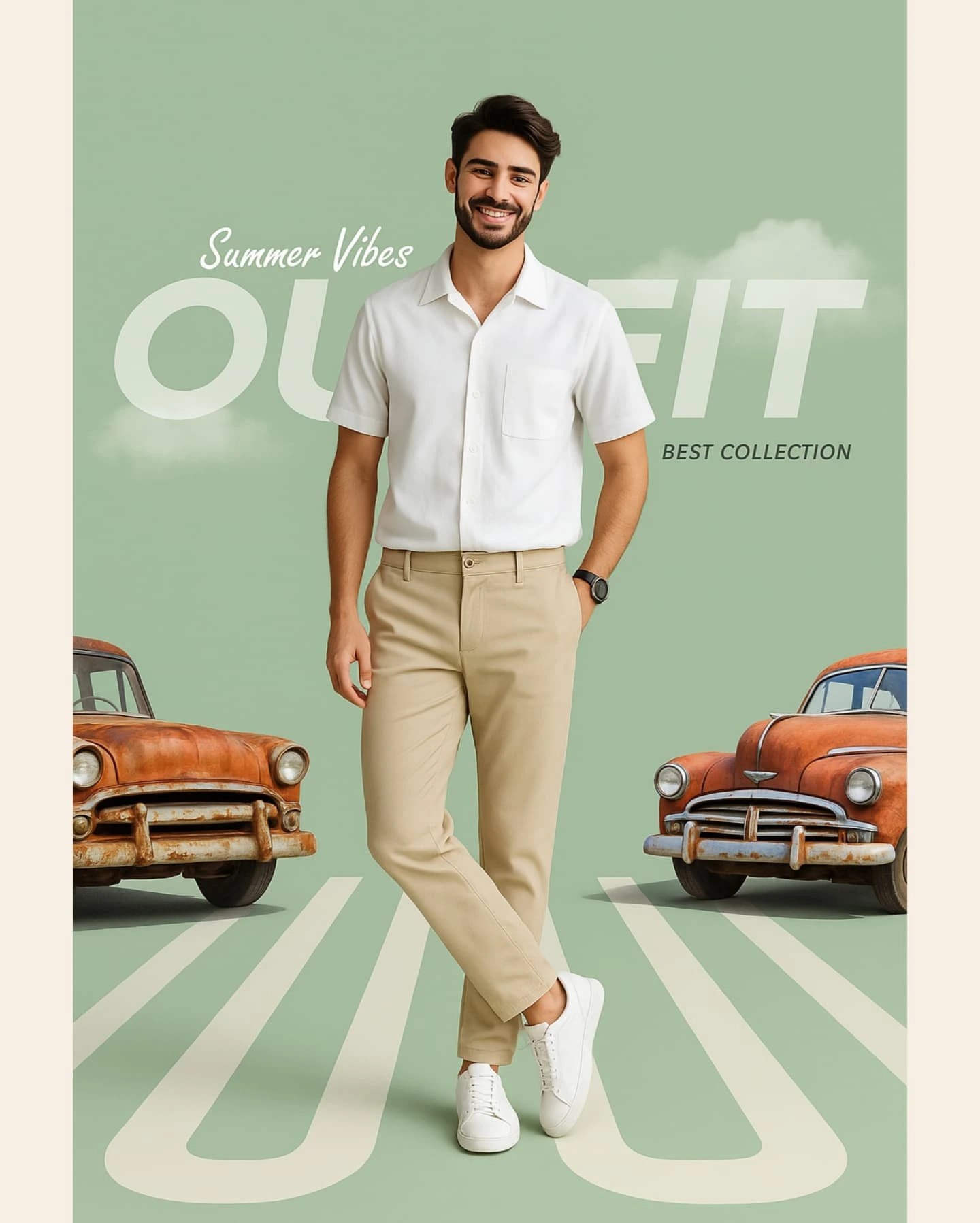 Summer Fashion Ad Poster AI image prompt
