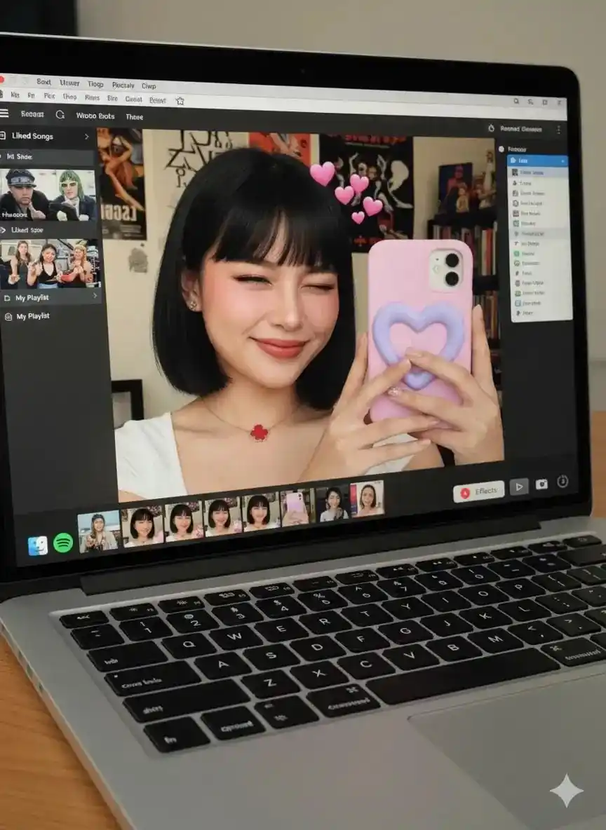 Laptop Travel Selfie AI image prompt