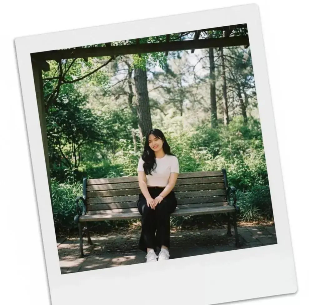 Wooden Bench Polaroid Portrait AI image prompt